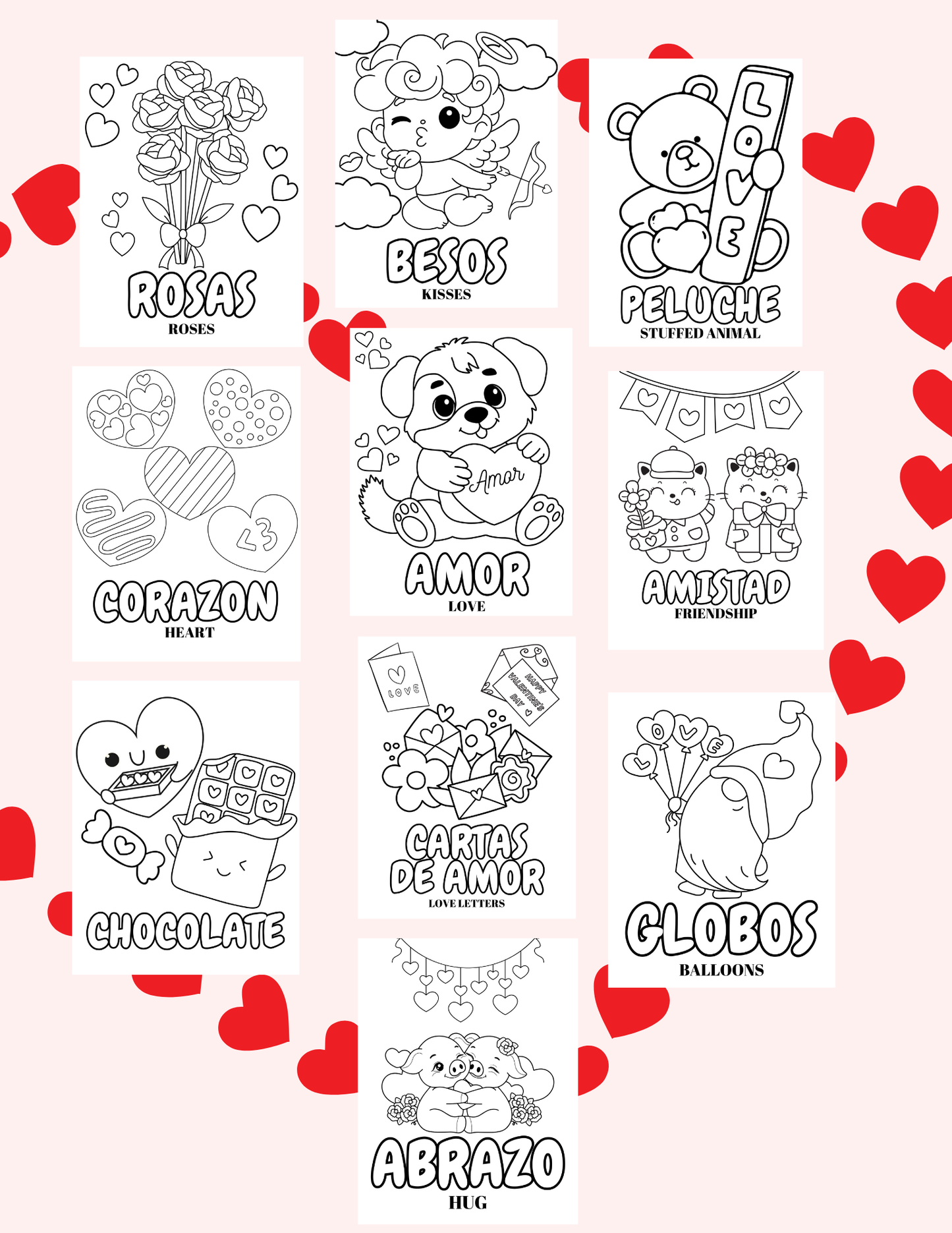 Spanish Valentine's Day Coloring Pages