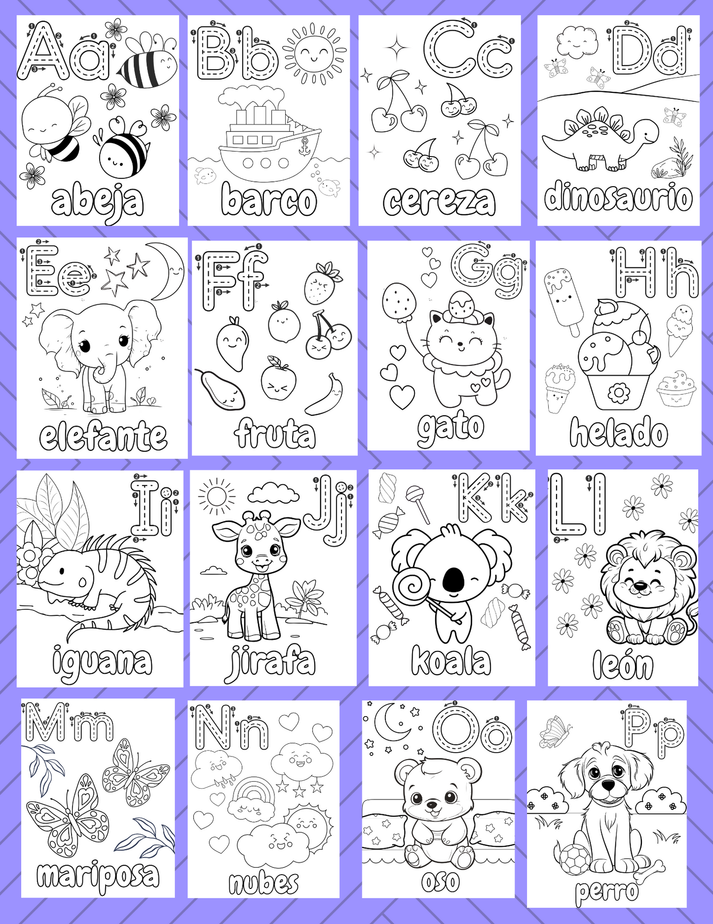 Spanish Alphabet Coloring Book for Kids – Learn and Color